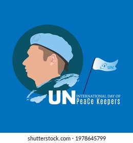 international day of UN peacekeepers web banner design. illustration vector