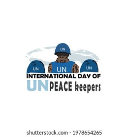 international day of UN peacekeepers web banner design. illustration vector