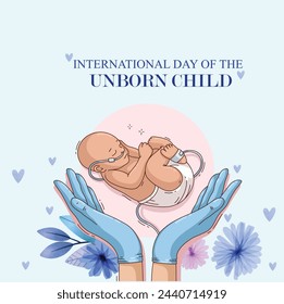 International Day of the Unborn Child on March 25 business brochure flyer banner design horizontal template vector, cover presentation abstract, modern publication poster and flag-banner.