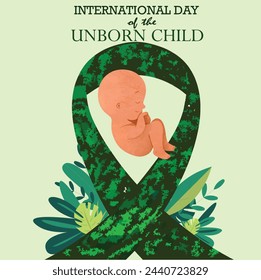 International Day of the Unborn Child on March 25 business brochure flyer banner design horizontal template