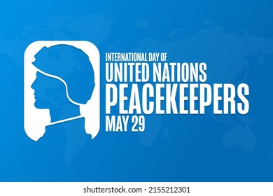 International Day of United Nations Peacekeepers. May 29. Holiday concept. Template for background, banner, card, poster with text inscription. Vector EPS10 illustration