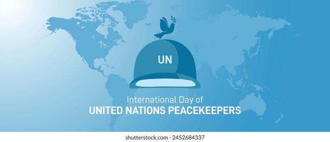 Día Internacional del Personal de Paz de las Naciones Unidas. Día Internacional del Personal de Paz de las Naciones Unidas Anuncio creativo, afiche, publicación en las redes sociales, volante, tarjeta de felicitación, etc.