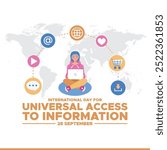 International Day For Universal Access To Information (IDUAI), 28 September, greeting card, social media template, editable template, banner, post, flyer design.