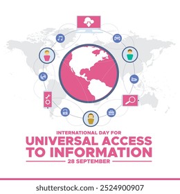 Dia Internacional do Acesso Universal à Informação (IDUAI), 28 de setembro, cartão de saudação, modelo de mídia social, modelo editável, banner, post, design de panfleto.