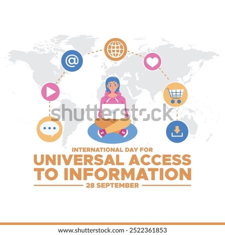 International Day For Universal Access To Information (IDUAI), 28 September, greeting card, social media template, editable template, banner, post, flyer design.