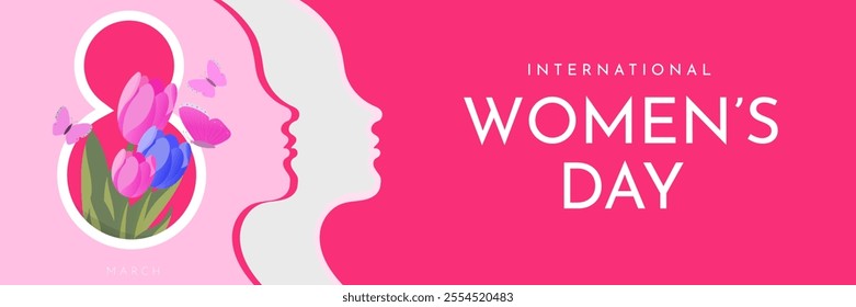 International Women’s Day Vector Illustration Featuring Floral Designs and Feminine Themes