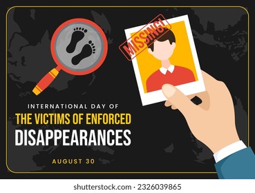 International Day of the Victims of Enforced Disappearances Vector Illustration on August 30 with Missing Person or Lost People Templates