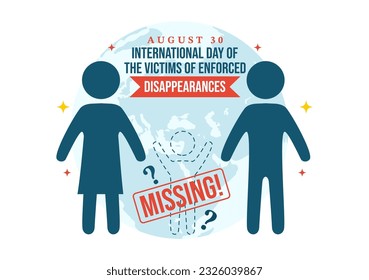 International Day of the Victims of Enforced Disappearances Vector Illustration on August 30 with Missing Person or Lost People Templates