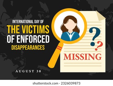 International Day of the Victims of Enforced Disappearances Vector Illustration on August 30 with Missing Person or Lost People Templates