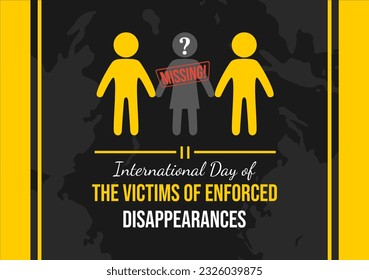 International Day of the Victims of Enforced Disappearances Vector Illustration on August 30 with Missing Person or Lost People Templates