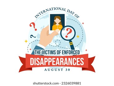 International Day of the Victims of Enforced Disappearances Vector Illustration on August 30 with Missing Person or Lost People Templates