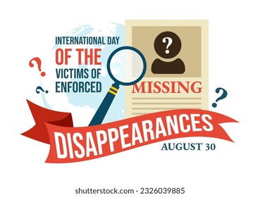 International Day of the Victims of Enforced Disappearances Vector Illustration on August 30 with Missing Person or Lost People Templates