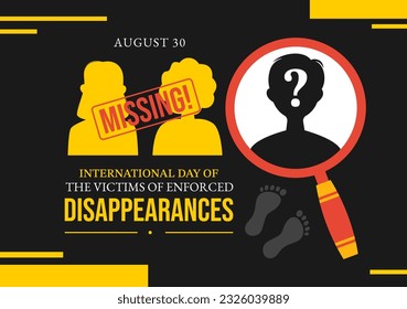 International Day of the Victims of Enforced Disappearances Vector Illustration on August 30 with Missing Person or Lost People Templates