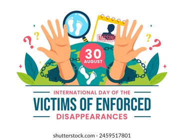 International Day of the Victims of Enforced Disappearances Vector Illustration on August 30 with Missing Person or Lost People in Flat Background