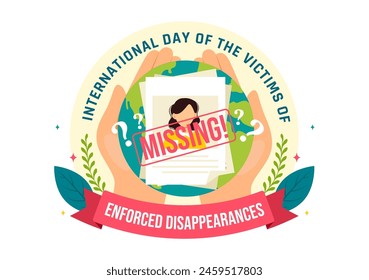 International Day of the Victims of Enforced Disappearances Vector Illustration on August 30 with Missing Person or Lost People in Flat Background