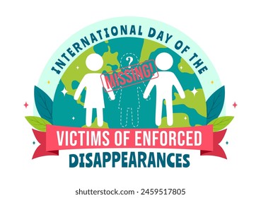 International Day of the Victims of Enforced Disappearances Vector Illustration on August 30 with Missing Person or Lost People in Flat Background