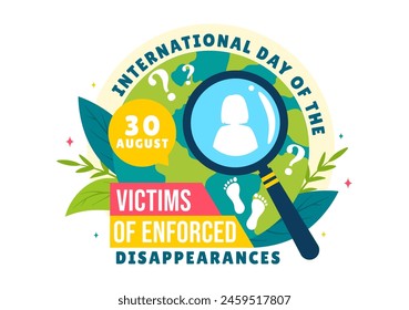 International Day of the Victims of Enforced Disappearances Vector Illustration on August 30 with Missing Person or Lost People in Flat Background