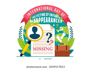 International Day of the Victims of Enforced Disappearances Vector Illustration on August 30 with Missing Person or Lost People in Flat Background