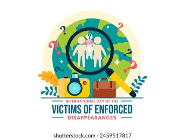 International Day of the Victims of Enforced Disappearances Vector Illustration on August 30 with Missing Person or Lost People in Flat Background