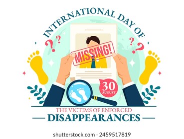 International Day of the Victims of Enforced Disappearances Vector Illustration on August 30 with Missing Person or Lost People in Flat Background