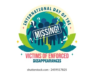 International Day of the Victims of Enforced Disappearances Vector Illustration on August 30 with Missing Person or Lost People in Flat Background