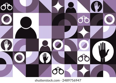 International Day of the Victims of Enforced Disappearances. August 30. Seamless geometric pattern. Template for background, banner, card, poster. Vector EPS10 illustration