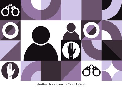 International Day of the Victims of Enforced Disappearances. August 30. Seamless geometric pattern. Template for background, banner, card, poster. Vector EPS10 illustration