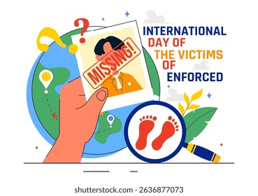 International Day of the Victims of Enforced Disappearances Vector Illustration on August 30 Featuring a Missing Person or Lost People in a Background