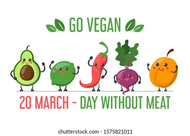 International day without meat in march. 