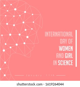 International Day Of Women And Girl In Science With Science Women Vector Design