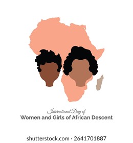 International Day of Women and Girls of African Descent vector, illustration. 25 July. 