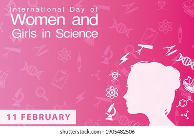 International Day Of Women And Girls In Science Design.creative Design Idea.women Girls And Science Day Design.women Education Design Creative.women Science Education .