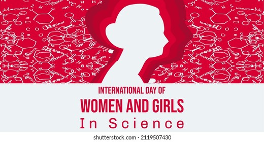 International Day of Women and Girls in Science - February 11. flat design for social media, poster, banner.