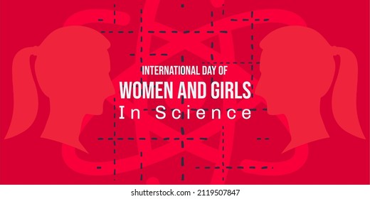 International Day of Women and Girls in Science - February 11. flat design for social media, poster, banner.