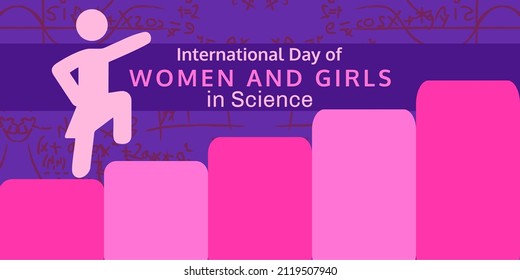 International Day of Women and Girls in Science - February 11. flat design for social media, poster, banner.