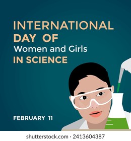 International Day of Women and Girls in Science February 11 Vector Design Illustrations For Social Media Post 