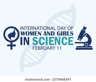  International day of women and Girls in science observed every year on February 11. banner, flyer, poster and social medial template design.