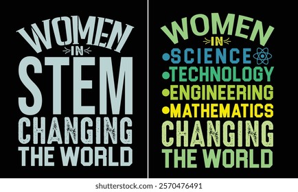 international day of women and girls in science  design for t-shirt, bags, mugs, stickers, banner, poster, icon, logo etc. Fully Editable Print Ready Template - Vector.