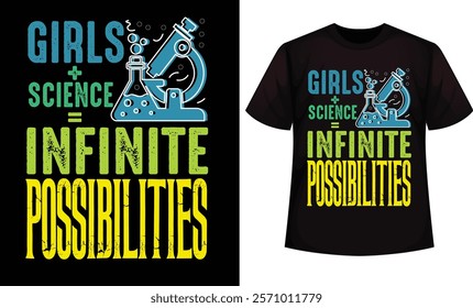 International day of women and girls in science design for t-shirt, bags, mugs, stickers, banner, poster, icon, logo etc. Fully Editable Print Ready Template - Vector.