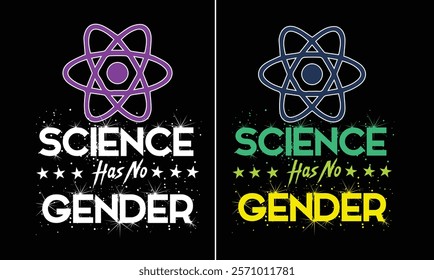 International day of women and girls in science design for t-shirt, bags, mugs, stickers, banner, poster, icon, logo etc. Fully Editable Print Ready Template - Vector.