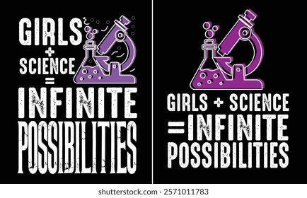 International day of women and girls in science design for t-shirt, bags, mugs, stickers, banner, poster, icon, logo etc. Fully Editable Print Ready Template - Vector.