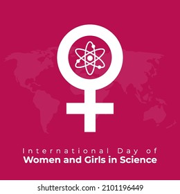 international day of women and girls in science-vector illustration.  