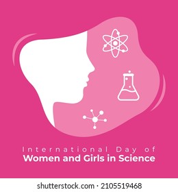 international day of women and girls in science-vector illustration.  