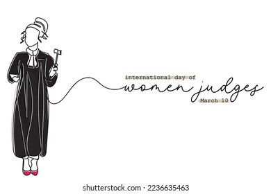 International day of women judges observed on 10 march every year. Empowered representation of women in society concept art. women judges enhance the legitimacy of courts and send powerful signals.