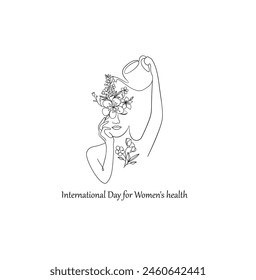 Día Internacional de la Salud de la Mujer línea de ilustración artística 