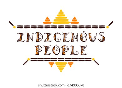 International Day of the World Indigenous People illustration vector. Typography tribal template of card, web banner or poster.