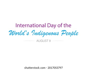 International Day of the World's Indigenous People ,Vector Illusration.