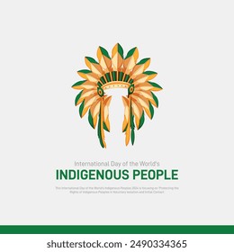 International Day of the World's Indigenous People creative banner, poster, social media post, postcard, template, background design etc. 