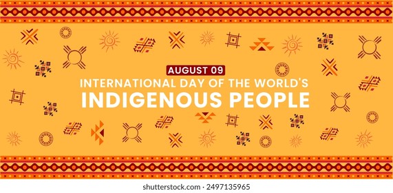 International Day of the World's Indigenous People, vector illustration.