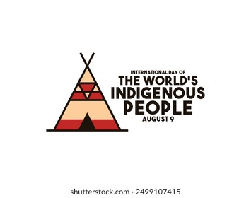 International Day of The World's Indigenous People. August 9. Flat design vector. White background. Eps 10.